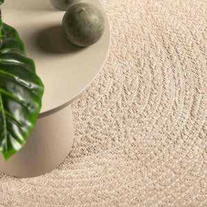 Vidaxl vloerkleed zizur beige binnen en buiten ø 90 cm jute look