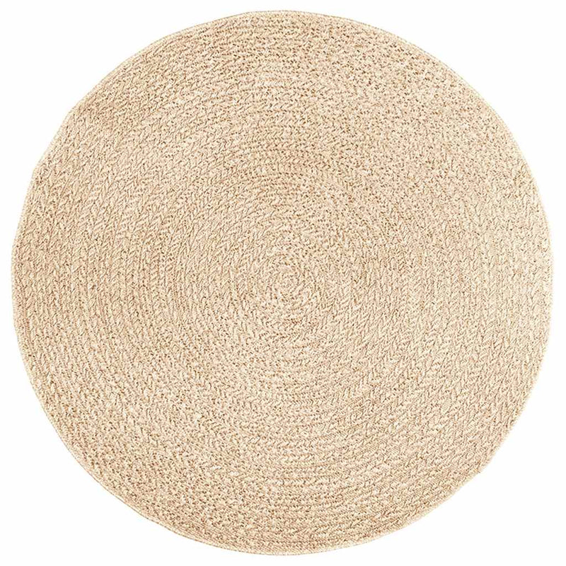 ギャラリービューアに画像をロードする, Vidaxl vloerkleed zizur beige binnen en buiten ø 160 cm jute look
