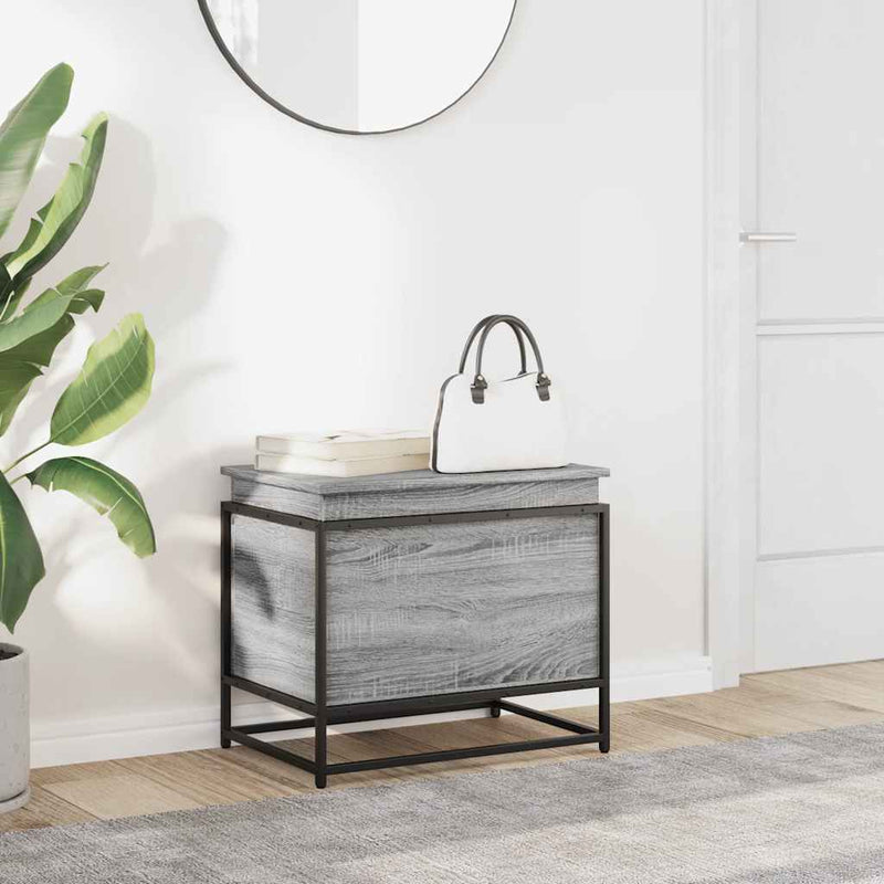 Load image into Gallery viewer, Vidaxl opbergbox met deksel 60x40x51,5 cm bewerkt hout grijs sonoma
