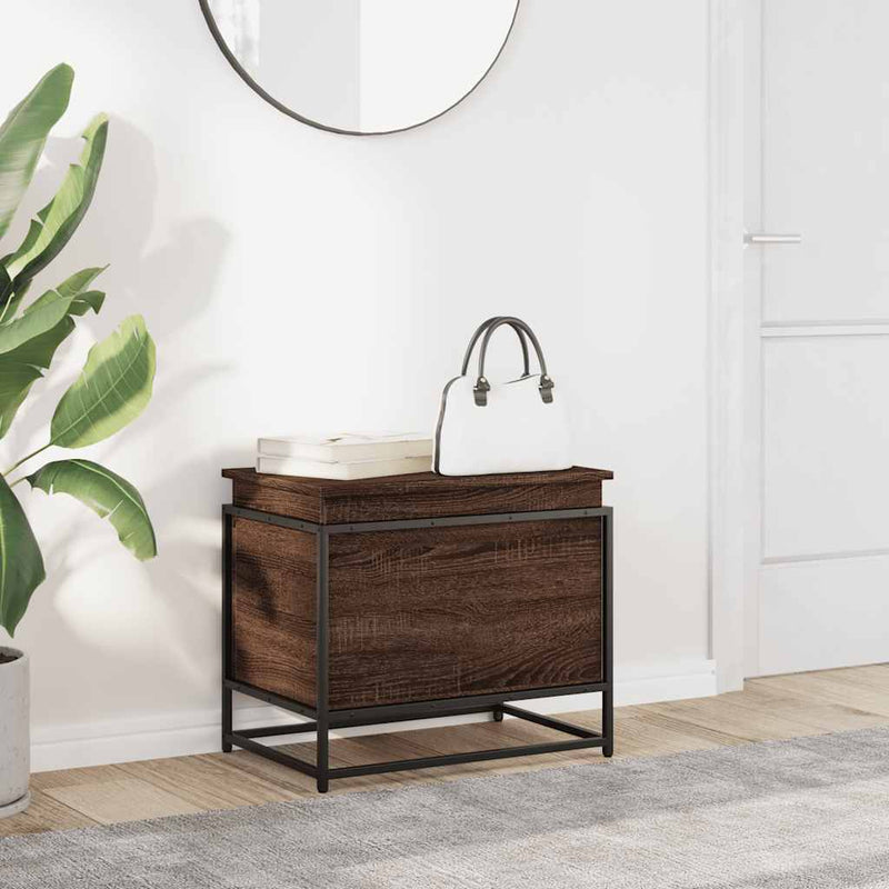 Load image into Gallery viewer, Vidaxl opbergbox met deksel 60x40x51,5 cm bewerkt hout bruin eiken
