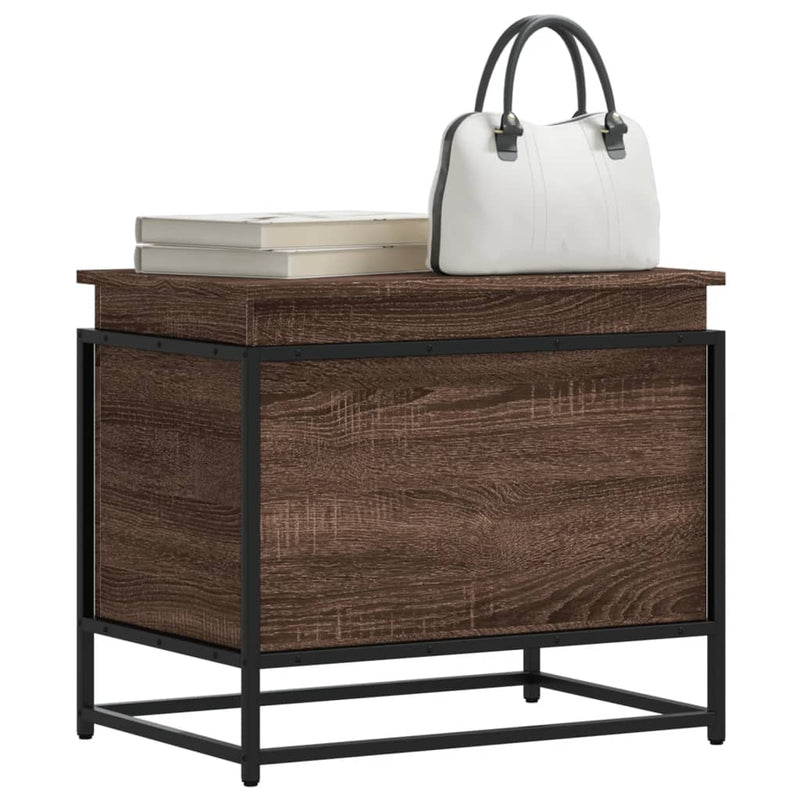 Load image into Gallery viewer, Vidaxl opbergbox met deksel 60x40x51,5 cm bewerkt hout bruin eiken
