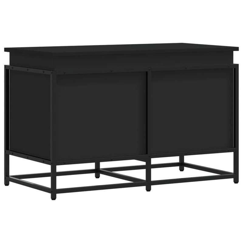 Load image into Gallery viewer, Vidaxl opbergbox met deksel 80x40x51,5 cm bewerkt hout zwart
