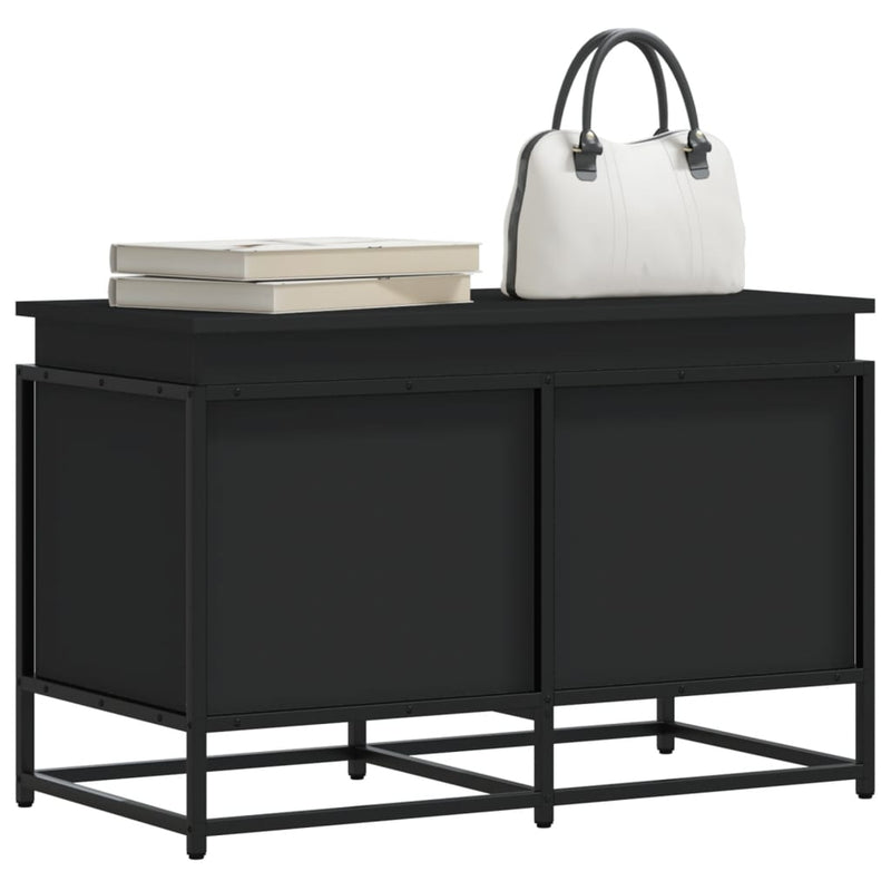 Load image into Gallery viewer, Vidaxl opbergbox met deksel 80x40x51,5 cm bewerkt hout zwart
