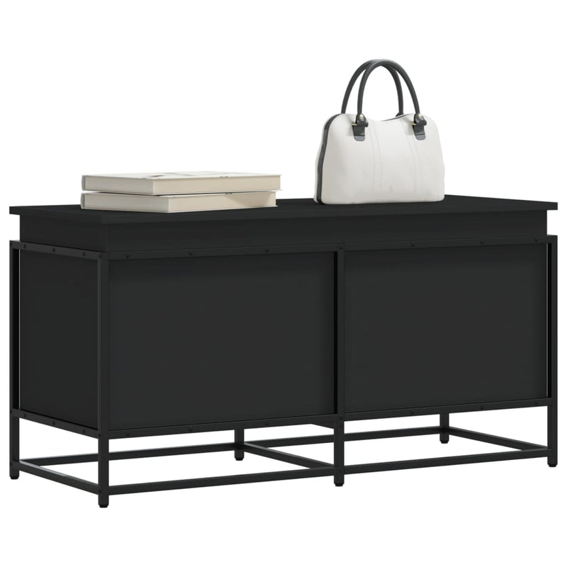 Load image into Gallery viewer, Vidaxl opbergbox met deksel 100x40x51,5 cm bewerkt hout zwart
