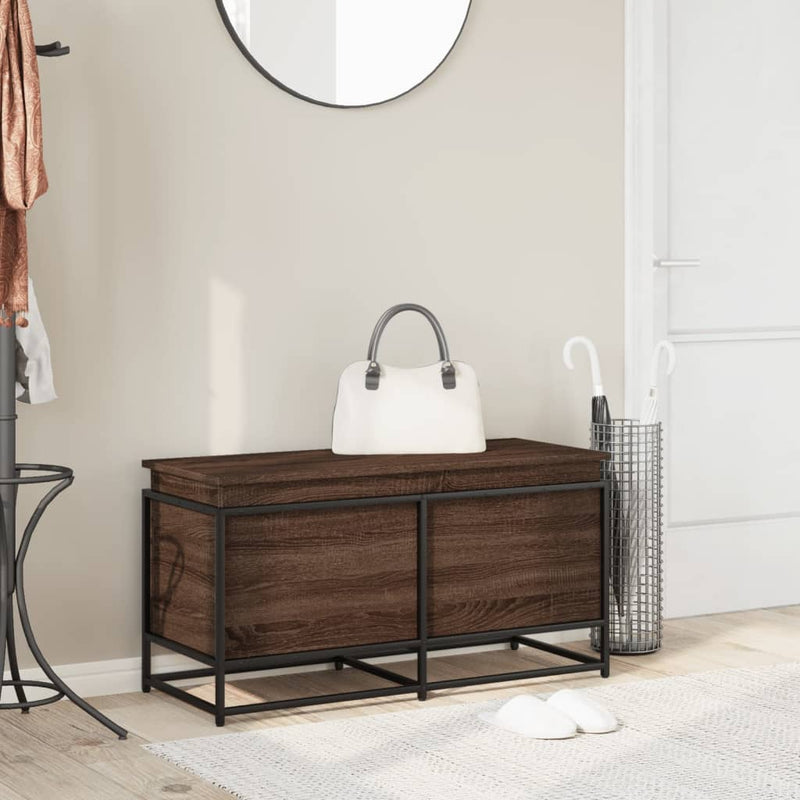 Load image into Gallery viewer, Vidaxl opbergbox met deksel 100x40x51,5 cm bewerkt hout bruin eiken
