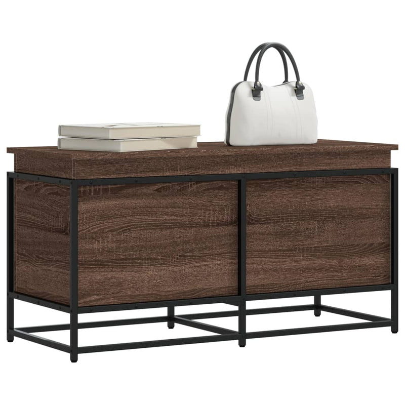 Load image into Gallery viewer, Vidaxl opbergbox met deksel 100x40x51,5 cm bewerkt hout bruin eiken
