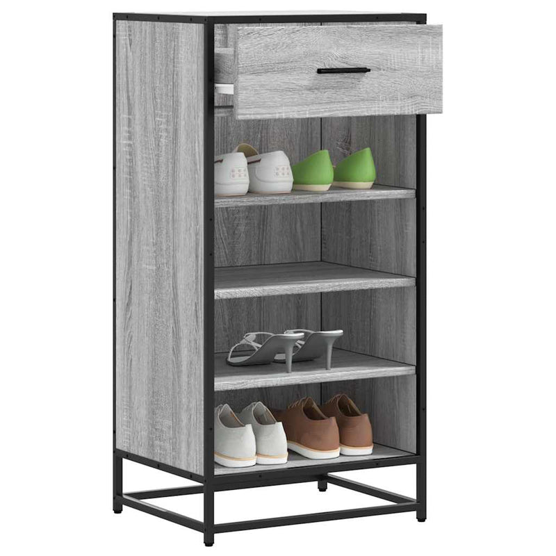 Load image into Gallery viewer, Vidaxl schoenenrek 48x38x97,5 cm bewerkt hout grijs sonoma eikenkleur
