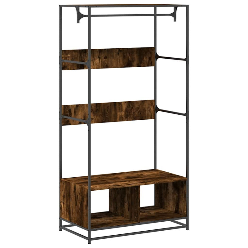 Load image into Gallery viewer, Vidaxl kledingkast 90x50x180 cm bewerkt hout gerookt eikenkleurig
