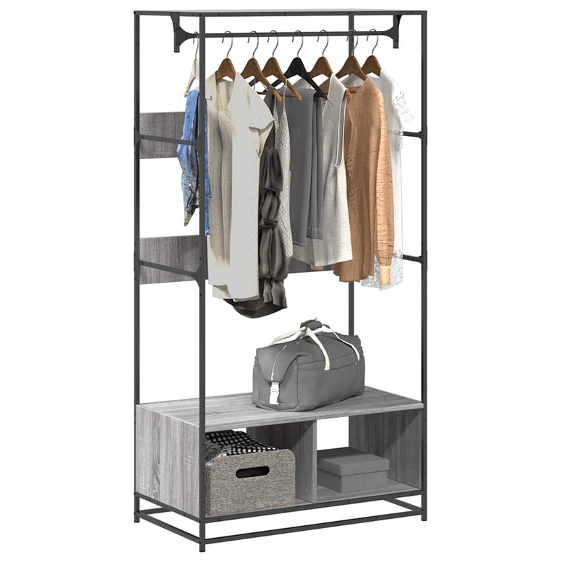 Load image into Gallery viewer, Vidaxl kledingkast 90x50x180 cm bewerkt hout grijs sonoma eikenkleurig
