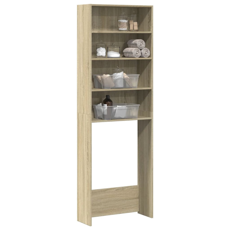 Load image into Gallery viewer, Vidaxl wasmachinekast 64x24x190 cm bewerkt hout en sonoma eikenkleurig
