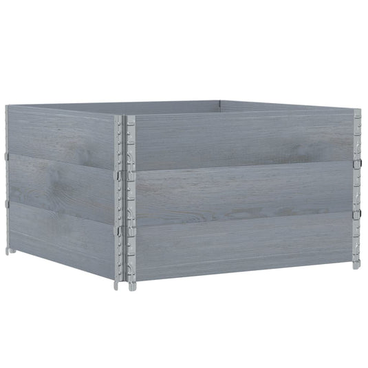 VidaXL Palletopzetranden 3 st 100x100 cm massief grenenhout grijs