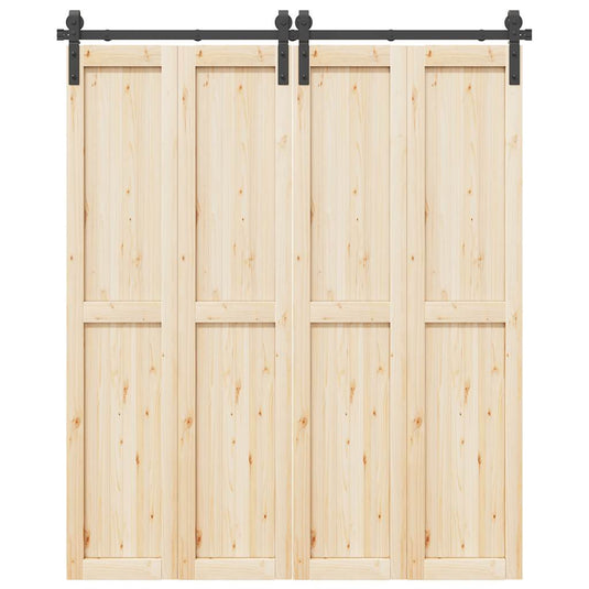 Vidaxl doos met onderdelen voor schuifdeur 183 cm staal zwart