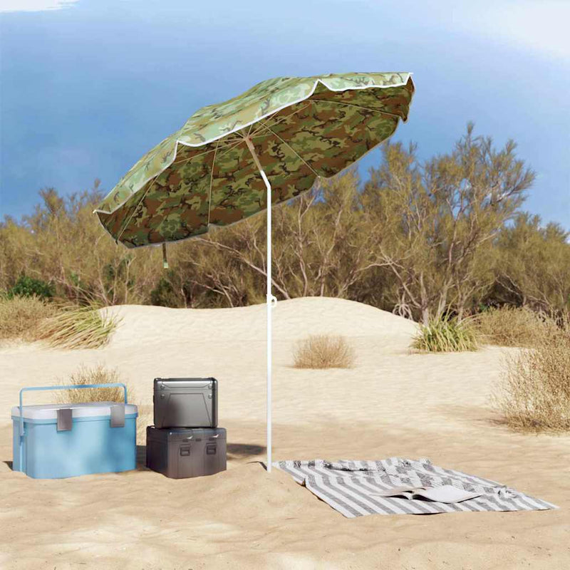 Chargez l'image dans la visionneuse de la galerie, Vidaxl strandparasol camouflage 206 x 206 x 212 cm polyester en metaal
