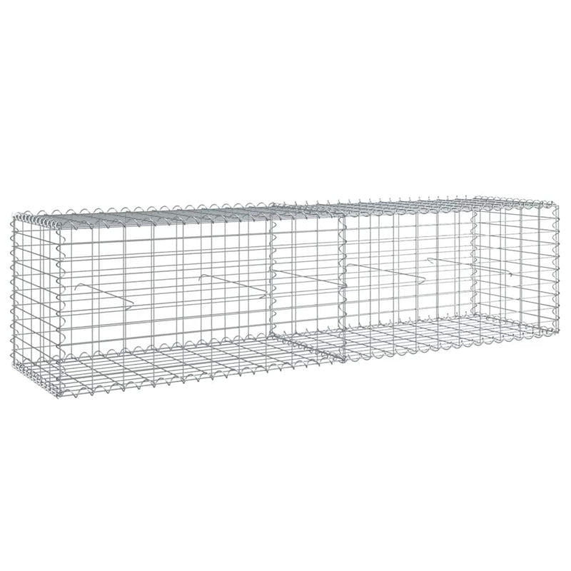 Cargue la imagen en el visor de la galería, Vidaxl schanskorf 200x50x50 cm gegalvaniseerd ijzer zilverkleurig
