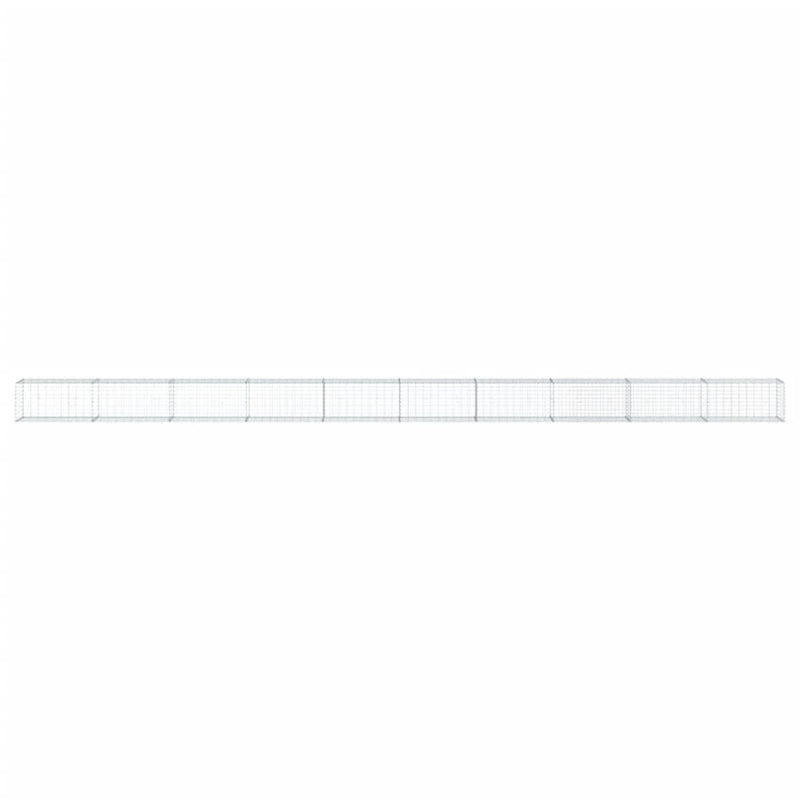 Load image into Gallery viewer, VidaXL Schanskorf 1000x50x50 cm gegalvaniseerd ijzer zilverkleurig
