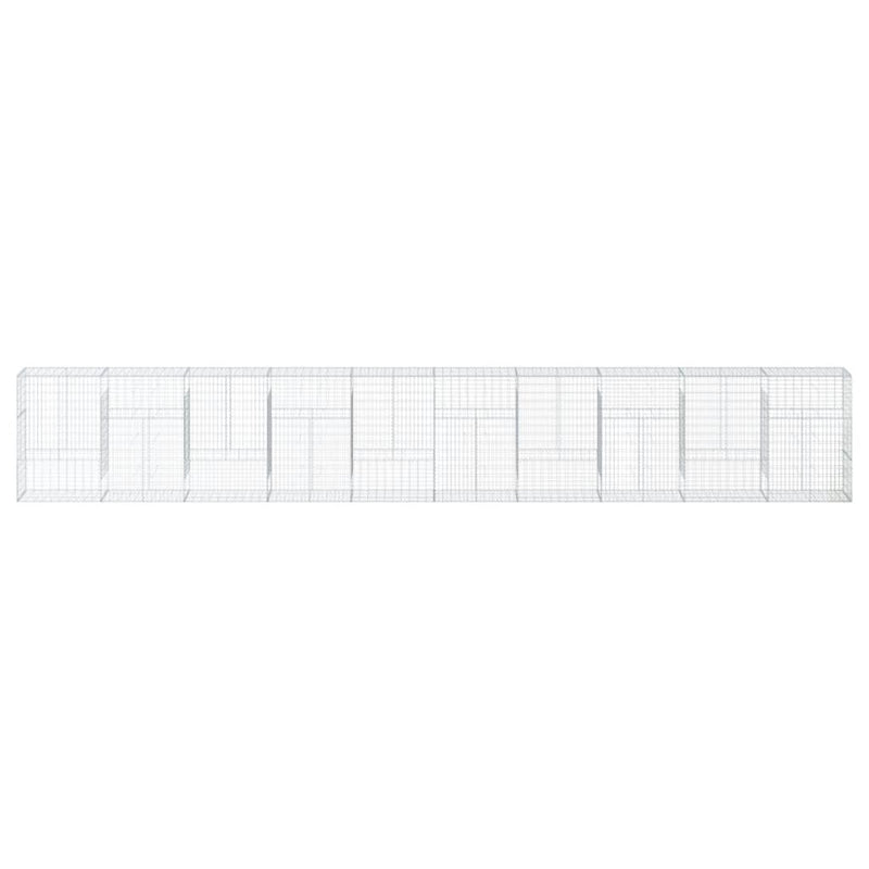 Load image into Gallery viewer, VidaXL Schanskorf 1000x50x150 cm gegalvaniseerd ijzer zilverkleurig
