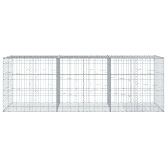 VidaXL Schanskorf 300x100x100 cm gegalvaniseerd ijzer zilverkleurig