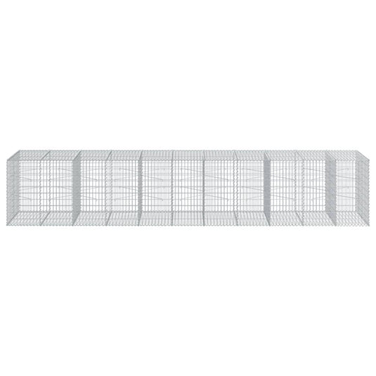 VidaXL Schanskorf 550x100x100 cm gegalvaniseerd ijzer zilverkleurig