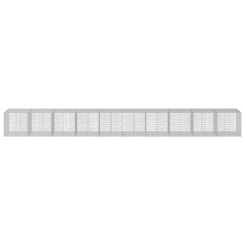 Load image into Gallery viewer, VidaXL Schanskorf 1000x100x100 cm gegalvaniseerd ijzer zilverkleurig
