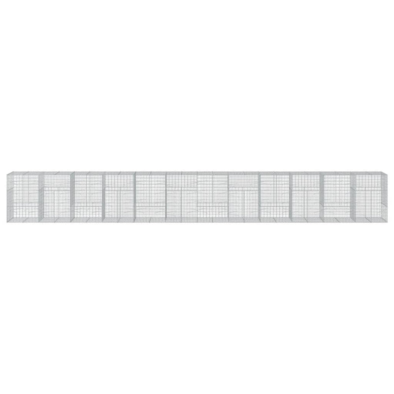 Load image into Gallery viewer, VidaXL Schanskorf 1200x100x150 cm gegalvaniseerd ijzer zilverkleurig
