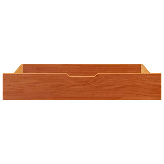 Vidaxl bedlades 2 st 90x55x17 massief grenenhout wasbruin