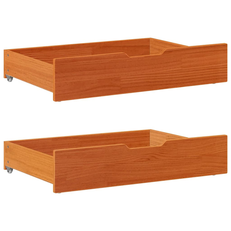 Load image into Gallery viewer, Vidaxl bedlades 2 st 80x55x17 massief grenenhout wasbruin
