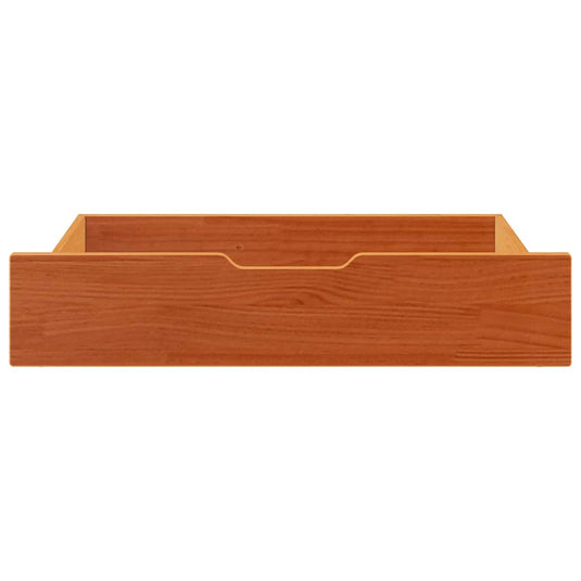 Vidaxl bedlades 2 st 80x55x17 massief grenenhout wasbruin