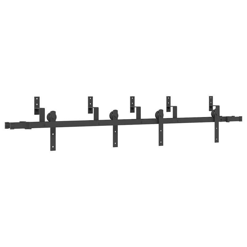 ギャラリービューアに画像をロードする, Vidaxl doos met onderdelen voor schuifdeur 213,5 cm staal zwart
