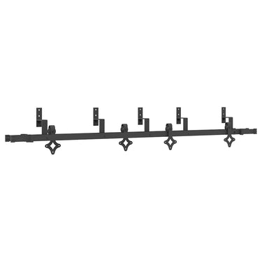 Vidaxl doos met onderdelen voor schuifdeur 213,5 cm staal zwart