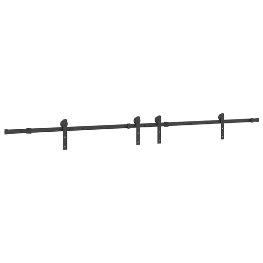 Vidaxl doos met onderdelen voor schuifdeur 427 cm staal zwart