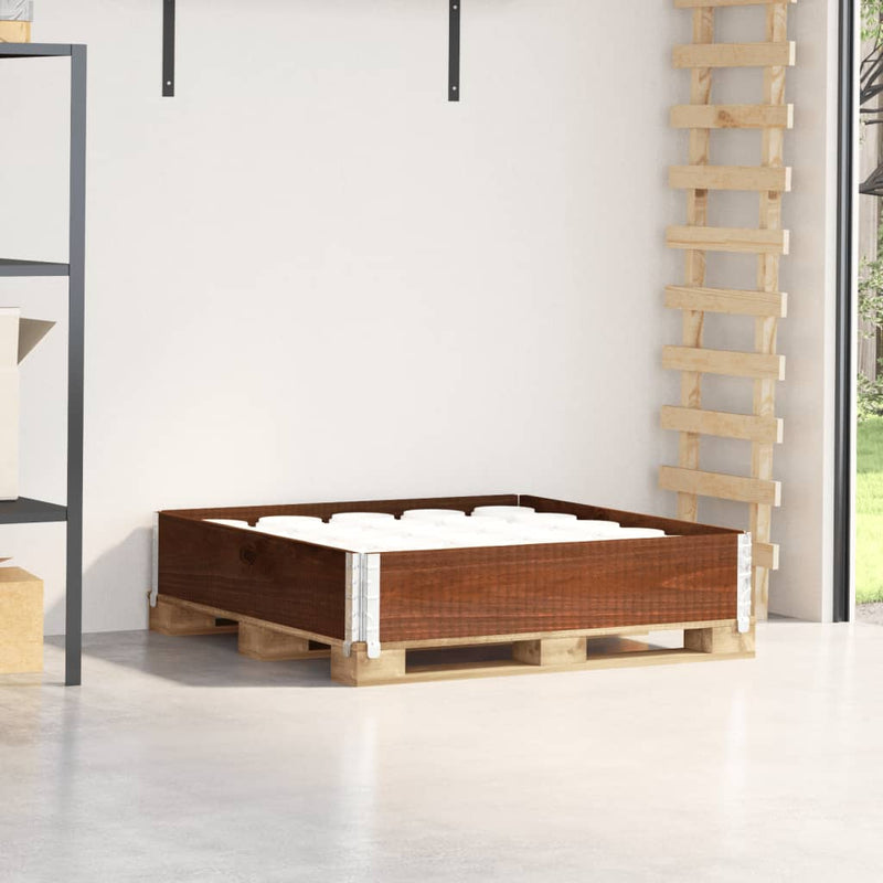 Load image into Gallery viewer, Vidaxl palletopzetrand 100x100 cm massief grenenhout bruin
