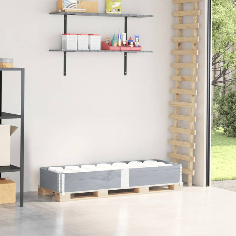 Load image into Gallery viewer, Vidaxl palletopzetrand 150x50 cm massief grenenhout grijs
