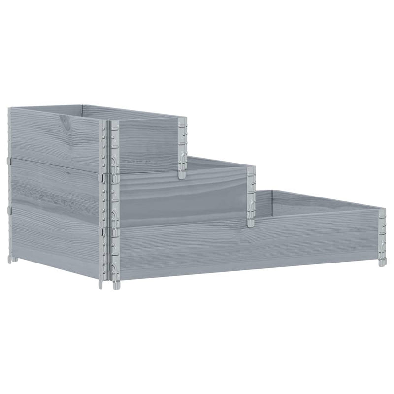 Load image into Gallery viewer, Vidaxl verhoogde plantenbak 3-laags 120x80 cm massief grenenhout grijs
