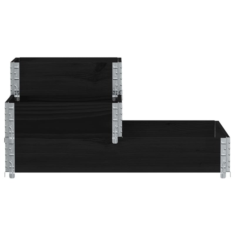 Load image into Gallery viewer, Vidaxl verhoogde plantenbak 3-laags 120x80 cm massief grenenhout zwart
