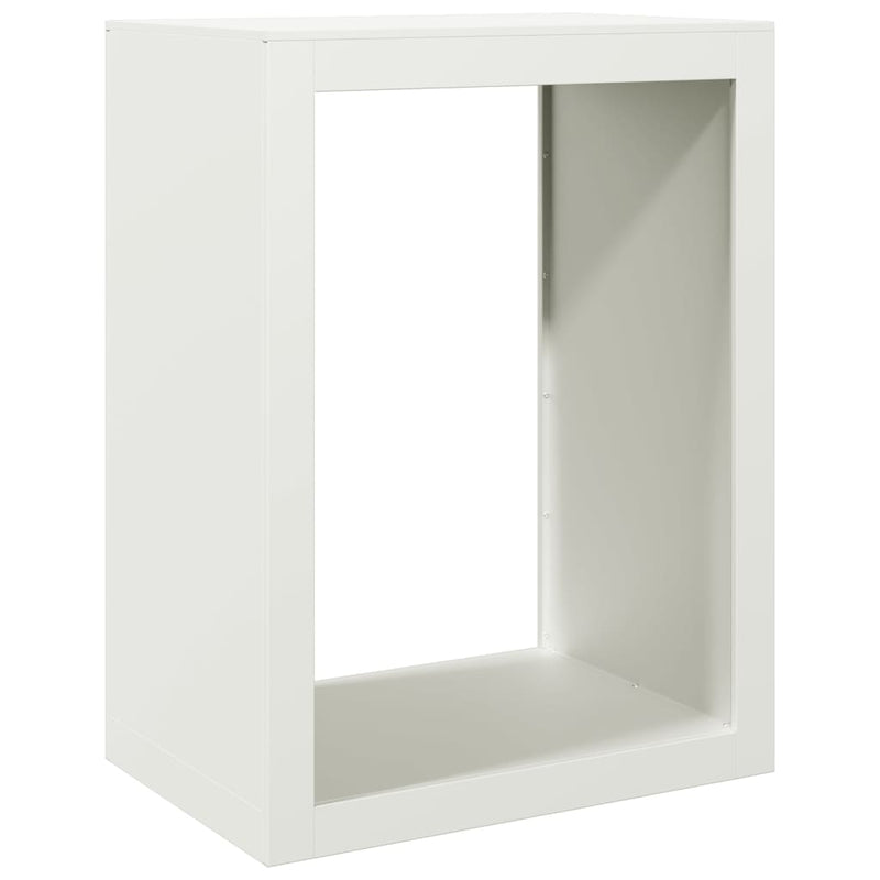 Load image into Gallery viewer, Vidaxl haardhoutrek 60x40x80 cm staal wit
