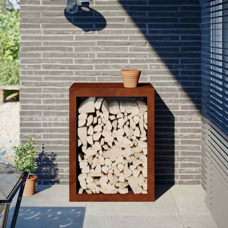 Load image into Gallery viewer, Vidaxl brandhoutrek 60x40x80 cm weervast staal
