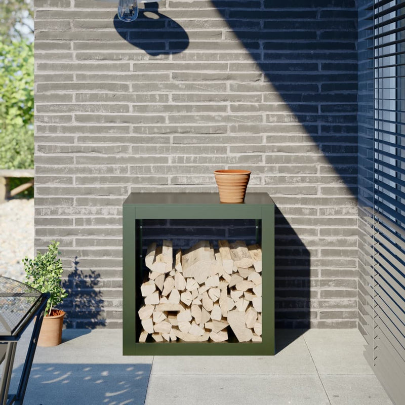 Load image into Gallery viewer, Vidaxl haardhoutrek 60x40x60 cm staal groen
