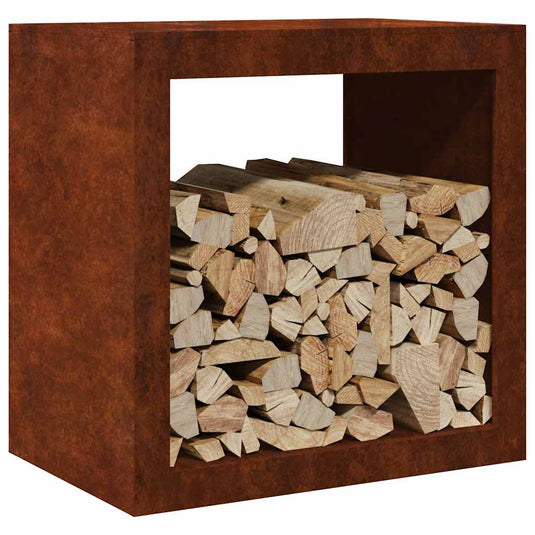 Vidaxl brandhoutrek 60x40x60 cm weervast staal