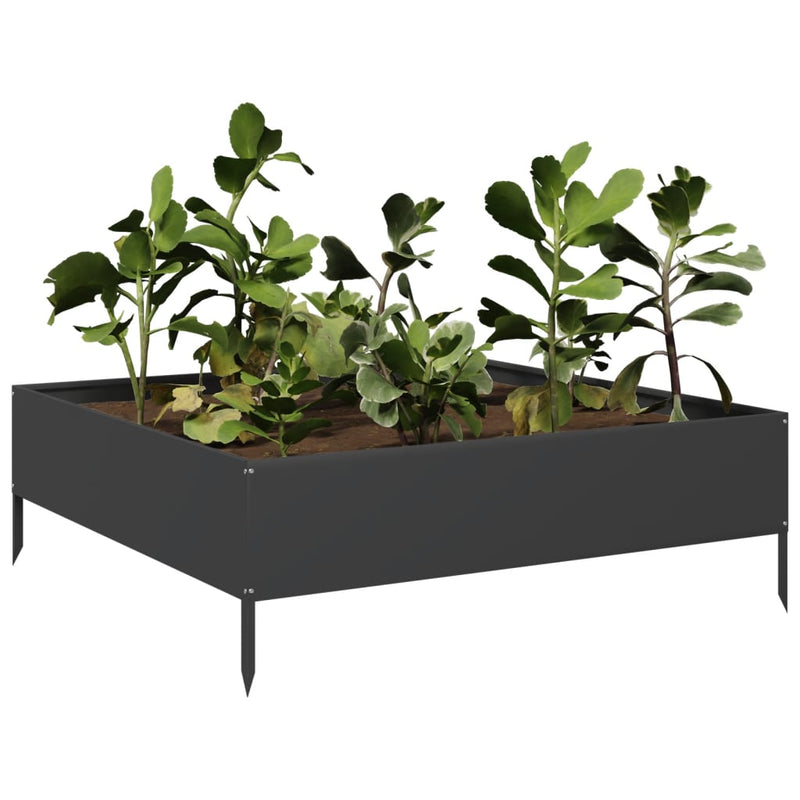 Load image into Gallery viewer, Vidaxl plantenbak verhoogd 100x100x33,5 cm staal zwart
