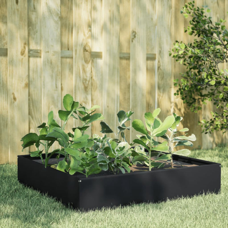 Load image into Gallery viewer, Vidaxl plantenbak verhoogd 100x100x33,5 cm staal zwart
