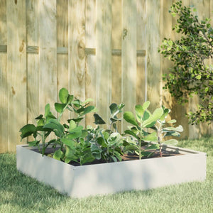 Vidaxl plantenbak verhoogd 100x100x33,5 cm staal wit
