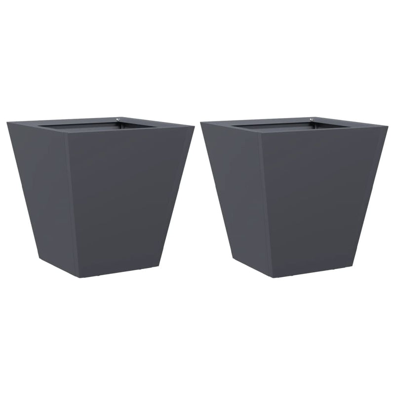 Load image into Gallery viewer, Vidaxl plantenbakken 2 st 30x30x30 cm staal antracietkleurig
