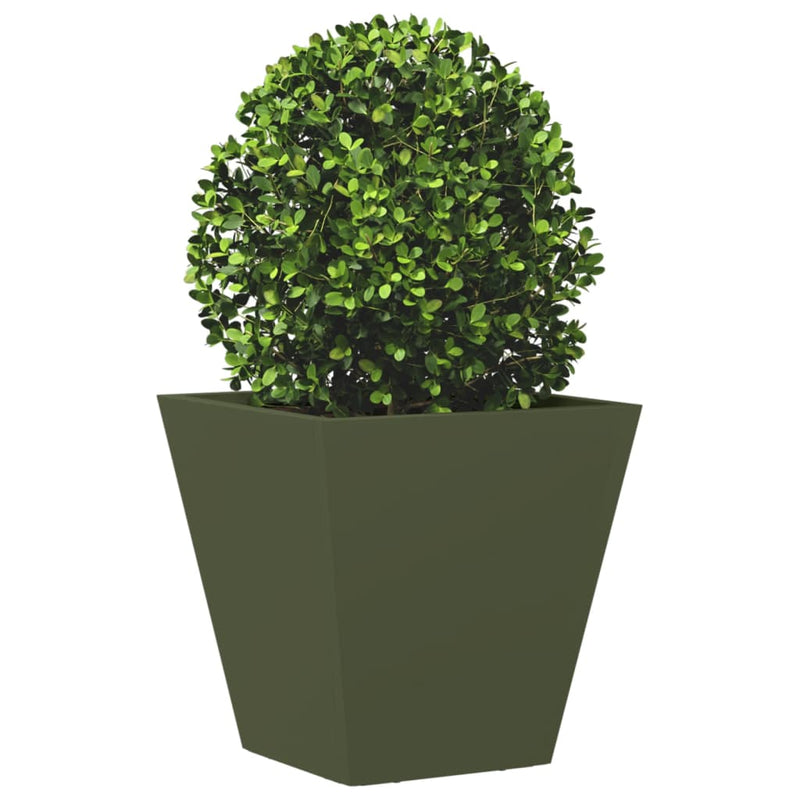 Load image into Gallery viewer, Vidaxl plantenbak 30x30x30 cm staal olijfgroen
