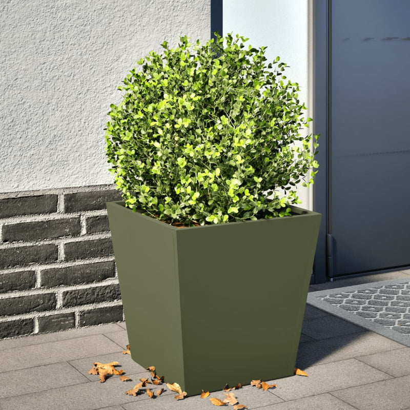 Load image into Gallery viewer, Vidaxl plantenbak 40x40x40 cm staal olijfgroen
