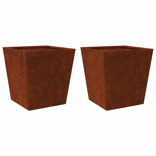 Vidaxl plantenbakken 2 st 50x50x50 cm weervast staal
