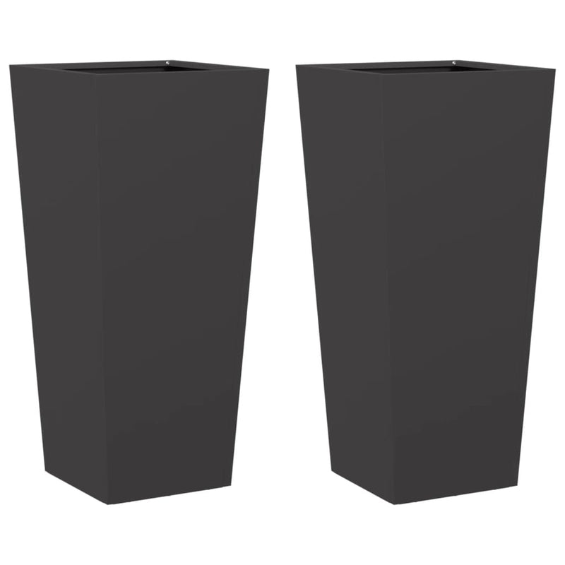 Load image into Gallery viewer, Vidaxl plantenbakken 2 st 35x35x75 cm staal zwart
