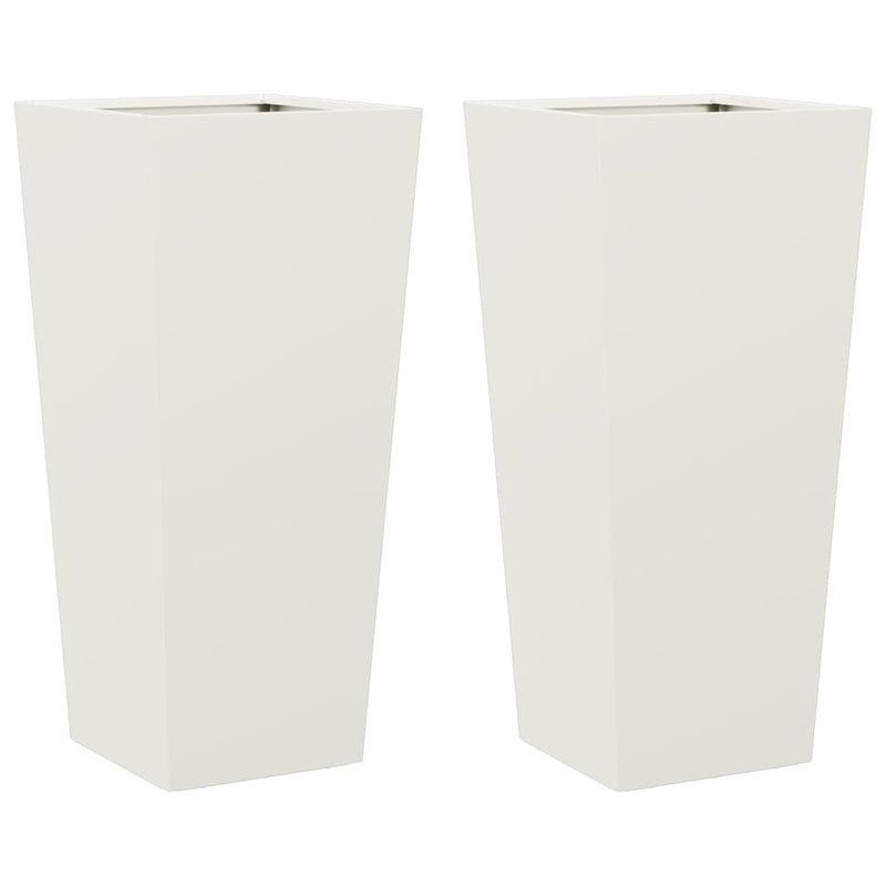 Load image into Gallery viewer, Vidaxl plantenbakken 2 st 35x35x75 cm staal wit
