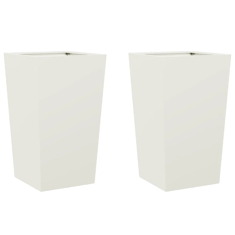 Load image into Gallery viewer, Vidaxl plantenbakken 2 st 45x45x75 cm staal wit
