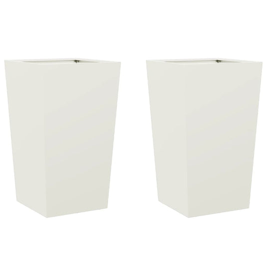 Vidaxl plantenbakken 2 st 45x45x75 cm staal wit