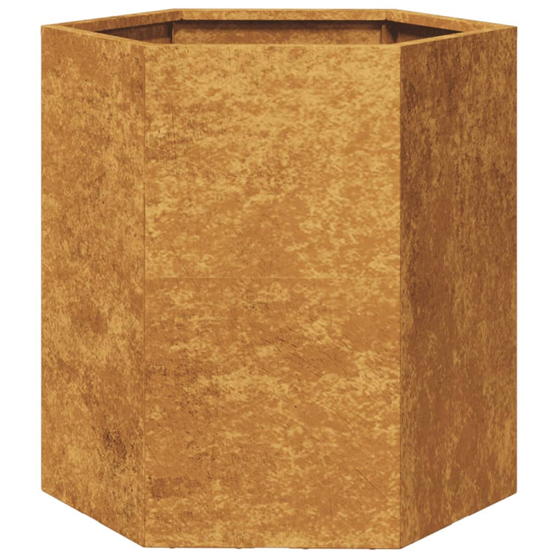 Load image into Gallery viewer, VidaXL Plantenbak zeshoek 46x40x45 cm cortenstaal
